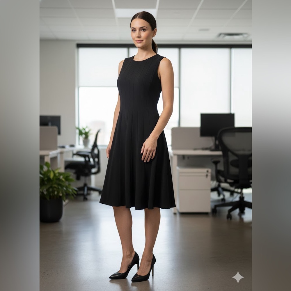 Calvin Klein Black Midi Dress Size M -Excellent Condition.